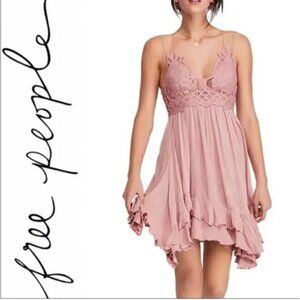 Free People One Adella Slip Mini Dress  - Ballet Pink - Size M - NWT